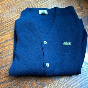 Vintage Lacoste V-neck Cardigan Sweater